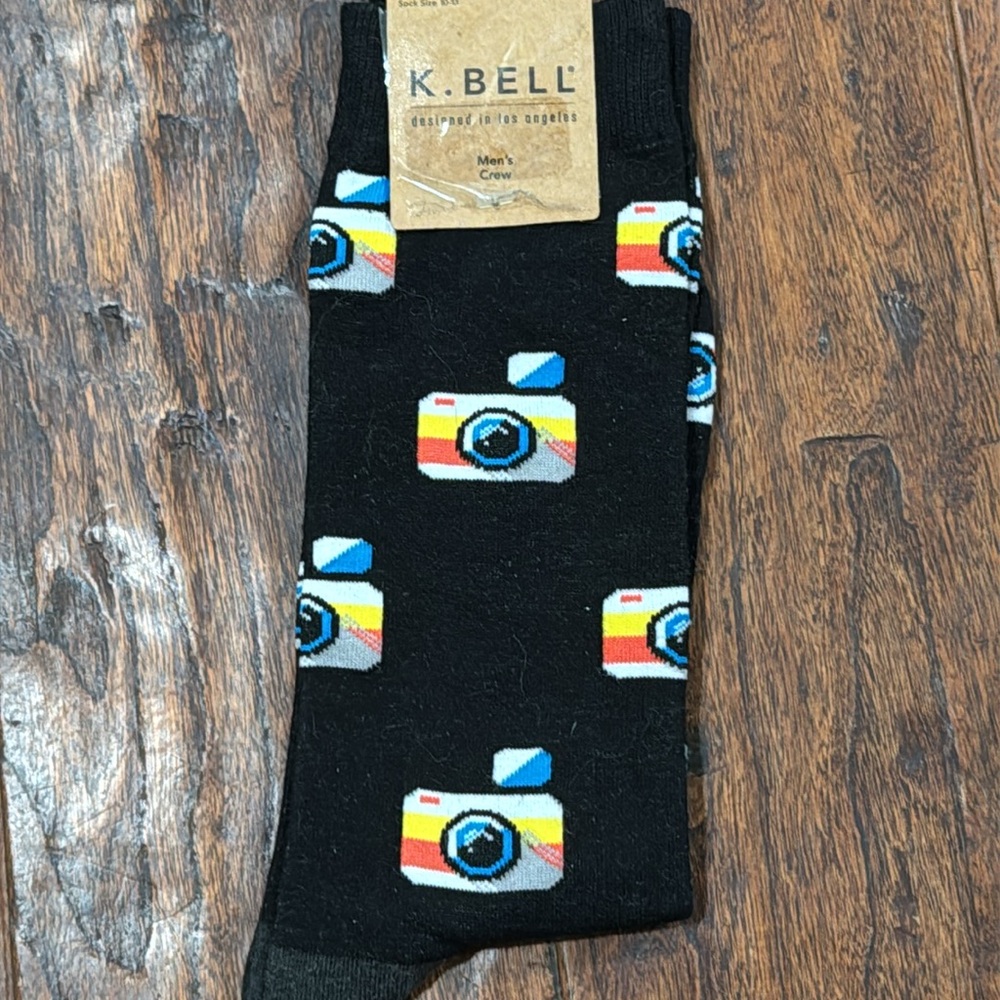 K.BELL MENS CREW CAMERA SOCK SZ 10-13 NWT